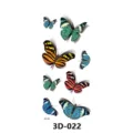 sticker de tatouage temporaire papillon imperméable 3d feuille de design réaliste corporel - 3D-022