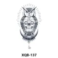 Adesivo per tatuaggio temporaneo impermeabile con gufo e teschio, stile gotico per uomini e donne. - XQB-137