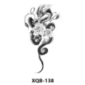 Tatuaggio temporaneo drago nero rosa impermeabile adesivo di arte corporea XQB-138 - XQB-138