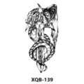 Drago Spada Adesivo Tatuaggio Temporaneo Nero Impermeabile Arte Corporea Modello XQB-139 - XQB-139