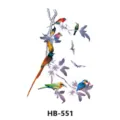 Colorful bird flower temporary tattoo sticker waterproof body art half arm chest thigh design - Birds and Flowers (HB-551)