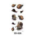 Autocollant de tatouage temporaire escargot 3D étanche faux art corporel pour femmes hommes - 3D-026