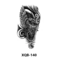 Adesivo per tatuaggio temporaneo impermeabile nero e grigio elmo da guerriero XQB-140 - XQB-140