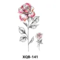 Tatuaggio temporaneo rosa acquerello, adesivo floreale impermeabile per donne e uomini. - XQB-141