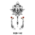 Adesivo Tatuaggio Temporaneo Impermeabile Lotus Geometrico Doppia Pistola Rosa XQB-142 - XQB-142
