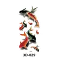 Sticker de Tatouage Temporaire 3D Carpe Koï Étanche Art Corporel Faux Tatouage pour Femmes - 3D-029