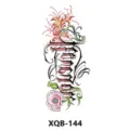 Adesivo per tatuaggio temporaneo impermeabile con fiori colorati e lettere gotiche. - XQB-144