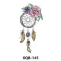 Adesivo per tatuaggio temporaneo impermeabile con design di acchiappasogni e rosa colorata. - XQB-145