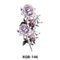 Adesivo per tatuaggio temporaneo impermeabile con splendidi fiori di rose viola e rosa. - XQB-146