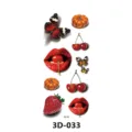 Planche de tatouage temporaire 3D papillon cerise lèvre fraise étanche art corporel - 3D-033