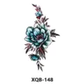 Adesivo per tatuaggio temporaneo impermeabile con design floreale di peonia colorata. - XQB-148
