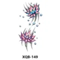 Adesivo per tatuaggio temporaneo impermeabile con fiori di loto colorati e gocce d'acqua - XQB-149
