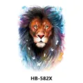 Watercolor lion temporary tattoo sticker for men and women, waterproof body art transfer. - Watercolor Lion (HB-582X)