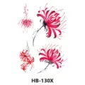 Rote Spinnenlilie temporäres Tattoo-Aufkleber, wasserdichter Blumen Körperkunst Transfer Sticker. - HB-130X / 210*148mm