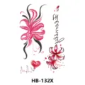 Wasserdichter temporärer Tattoo-Aufkleber mit roter Spinnenlilie und Herz EKG Design. - HB-132X / 210*148mm