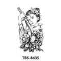 Sketch geisha flower temporary tattoo sticker waterproof long lasting body art design SKU - Geisha Peony Style (TBS-8435)