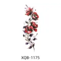 Waterproof temporary body art sticker featuring colorful red roses and dark foliage for arm. - Splash Red Rose (XQB-1175)