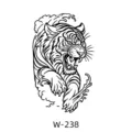 Autocollant de tatouage temporaire étanche avec motif de tigre et vagues élégant. - W-238 / 60*80mm