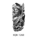Black and white Greek warrior temporary tattoo sticker, half arm waterproof body art. - XQB-1260