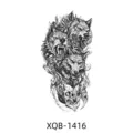 Black and white wolf temporary tattoo sticker for half arm party body art waterproof cool design. - XQB-1416
