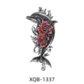 Dolphin Rose Temporary Tattoo Sticker Waterproof Body Art Half Arm Fake Tattoo Sticker - Dolphin Rose Style (XQB-1337)