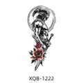 Waterproof temporary tattoo sticker featuring Spartan warrior and rose design for arm decoration. - Spartan Warrior Red Rose Style (XQB-1222)