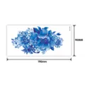Blue floral temporary tattoo sticker for women, beautiful peony flower body art design 190x90mm. - Floral Style (TBX-9034) / 19x9cm