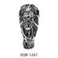 Black and white lion Spartan warrior temporary tattoo sticker for men and women half arm body art - XQB-1261