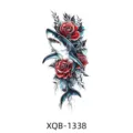 Colorful shark and red rose temporary tattoo sticker for arm, waterproof body art design. - Shark Rose Style (XQB-1338)