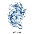 Blue deer totem temporary tattoo sticker waterproof body art design for men and women arm - Deer and Vines (GZ-1436) / 110*180mm