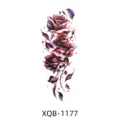 Temporary tattoo sticker featuring elegant red rose flowers with artistic watercolor splash design. - Gradient Red Rose (XQB-1177)