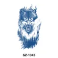 Jus à base de plantes tatouage loup temporaire autocollant imperméable durable pour bras - GZ-1345 / 110*180mm