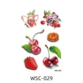 Waterproof temporary tattoo sticker featuring cute watercolor strawberries, cherries and fruit designs. - WSC-029