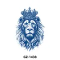 Waterproof herbal juice lion crown temporary tattoo sticker for men and women half arm body art. - Lion with Crown (GZ-1438) / 110*180mm
