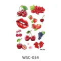 Waterproof colorful tattoo sticker with cherry strawberry lips and cute bows for men and women - WSC-034