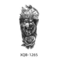 Black and white wolf head and rose temporary tattoo sticker, cool arm art design for men. - XQB-1265