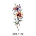 Colorful Lily Tattoo Sticker Temporary Body Art Waterproof Floral Design Variant Model - Multi Colored Lilies (XQB-1180)