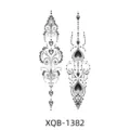Temporary tattoo sticker black heart vine floral pattern body art waterproof skin decal - XQB-1382 / 114*210mm