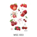 Waterproof cute fruit cherry strawberry tattoo sticker sheet for women and girls daily wear. - WSC-033