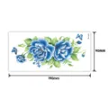 Blue rose butterfly tattoo sticker temporary body art floral waterproof sticker 190x90mm - Floral Style (TBX-9030) / 19x9cm
