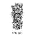Temporary tattoo sticker black white watch rose half arm body art party decoration - XQB-1421