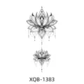 Waterproof temporary lotus flower tattoo sticker black geometric body art for arm decor. - XQB-1383 / 114*210mm