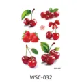 Waterproof colorful fruit cherry strawberry temporary tattoo sticker body art design for women men - WSC-032
