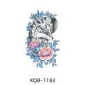 Temporary tattoo sticker colorful fox peony design arm body art transfer sticker for adults - Fox and Peony (XQB-1183)