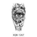 Black and white waterproof temporary tattoo sticker with realistic eye clock and melting candle. - XQB-1267