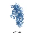 Autocollant de tatouage temporaire étanche pour bras, motif loup bleu, art corporel durable. - GZ-1348 / 110*180mm