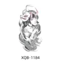 Japanese samurai woman temporary tattoo sticker snake kitsune mask arm body art design - Japanese Fox Mask Samurai (XQB-1184)