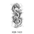 Black and white dragon lotus temporary tattoo sticker for half arm body art party decor. - XQB-1423