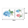 Waterproof temporary rose tattoo sticker with beautiful blue and pink floral designs. - Floral Style (TBX-9028) / 19x9cm