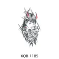 Temporary tattoo sticker with anime girl horn flower design waterproof body art decal - Anime Girl and Peony (XQB-1185)